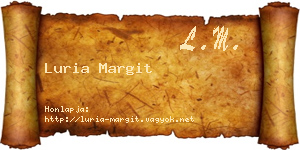 Luria Margit névjegykártya